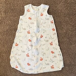 Aden & Anais White Baby Sleep Sack with Orange Fox Print - Kids Pajamas